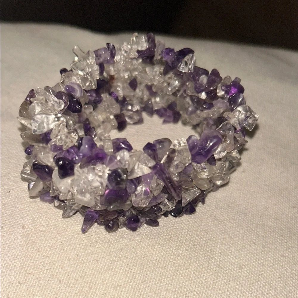 Vintage-Amethyst Quartz Stretch Bracelet